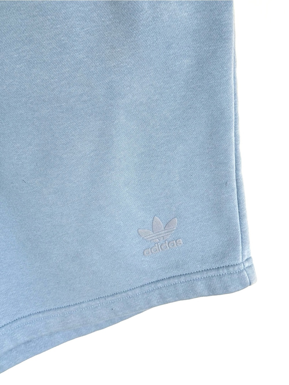 Adidas Light Blue Trefoil Fleece Lounge Sweat Shorts 9” Inseam Men’s Large - Picture 5 of 13